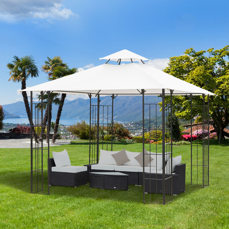 10' x 10' Patio Gazebo Canopy Outdoor Wedding Party Tent Shelter Sun Shade Metal