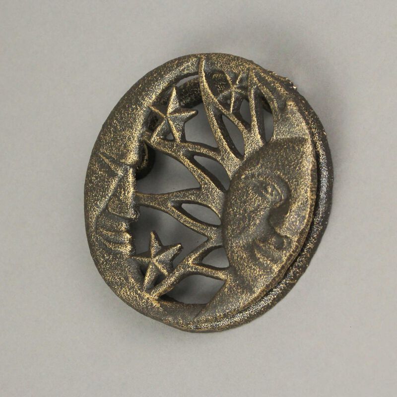 Bronze Cast Iron Decorative Sun Moon Stars Door Knocker Rustic Home Decor image number 3