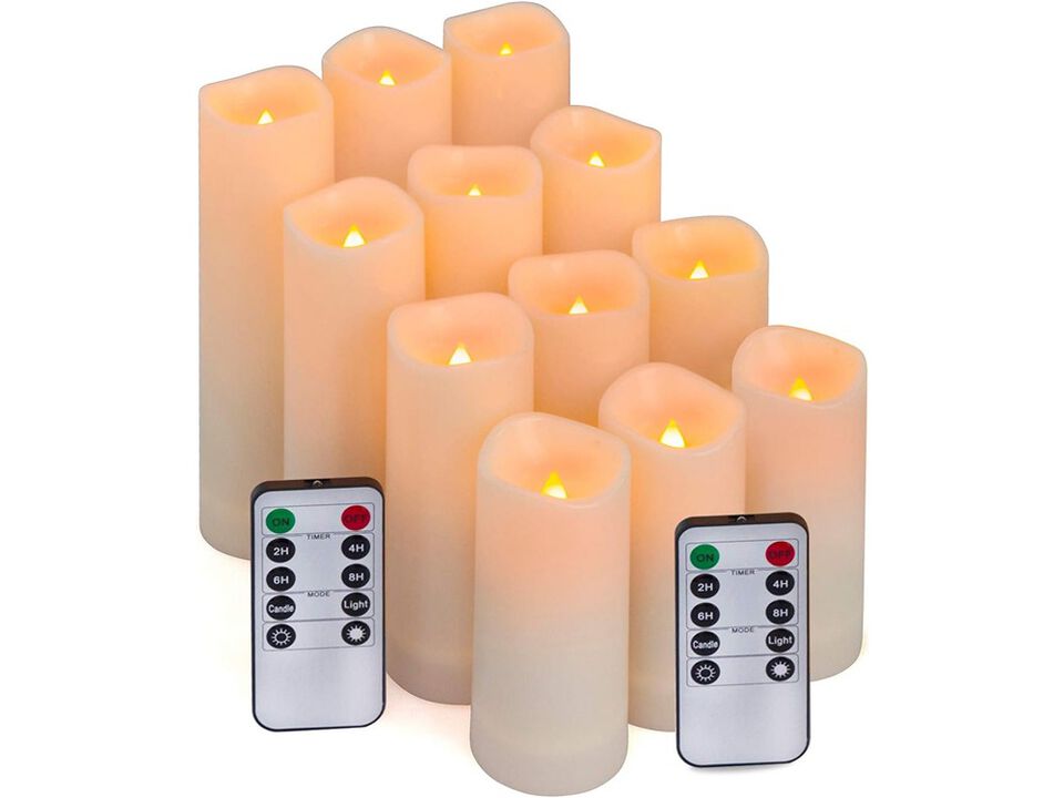 Flameless LED Candles Battery Operated with Key Remote and Timer