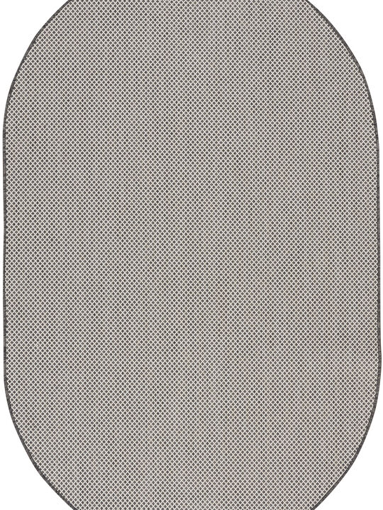 Courtyard COU01 Ivory/Charcoal 5' x 8' Oval Rug
