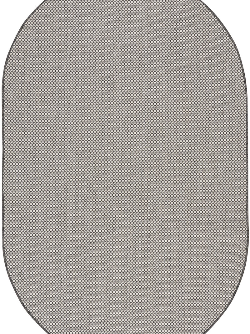 Courtyard COU01 Ivory/Charcoal 5' x 8' Oval Rug