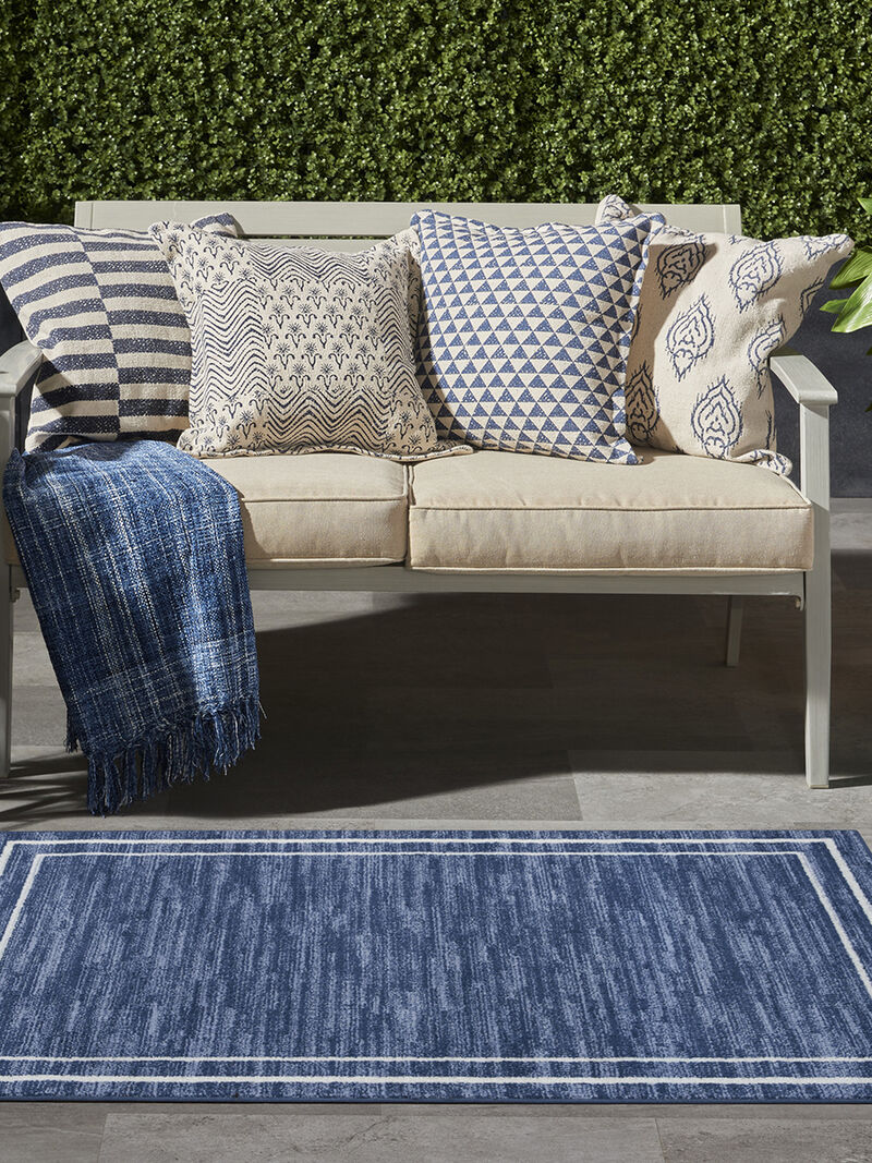 Nourison Essentials NRE02 Navy/Ivory 2'2" x 7'6" Rug