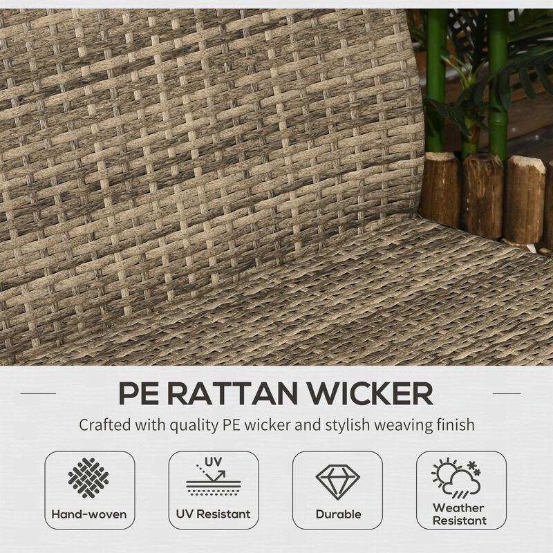 Rattan Patio Ensemble: 4pc Set with Rocking Chair, Loveseat & Table
