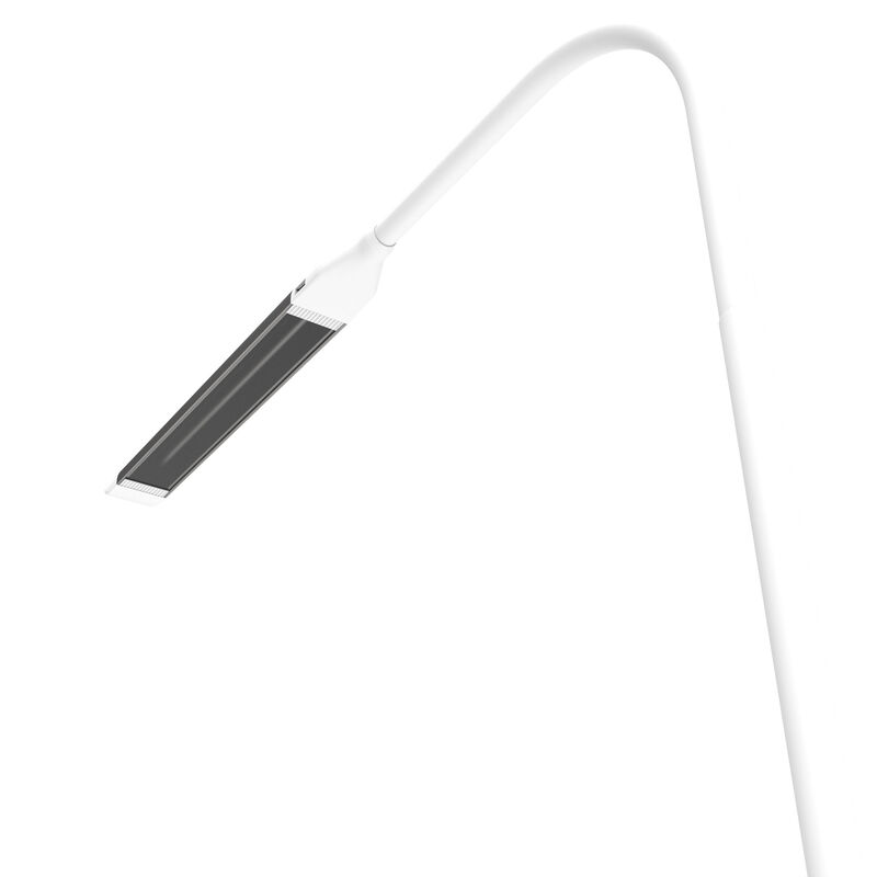 Modern LED Floor Lamp with USB Charger Socket & Wireless Remote, White image number 1