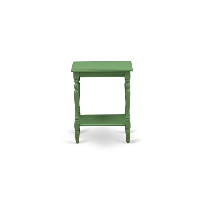 East West Furniture BF-12-ET Bedside Rectangle Modern End Table with Open Storage Shelf for Bedroom, 16x20 Inch, Clover Green