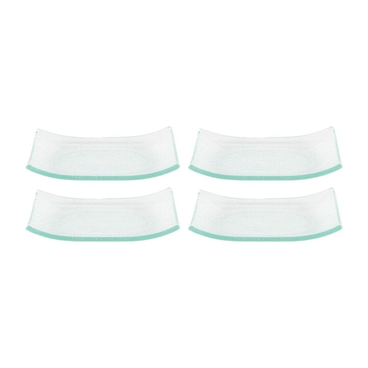 Glass Dinnerware 7.75" x 5" x h:0.75" Rectangular Clear Glass Platter (Set of 4)