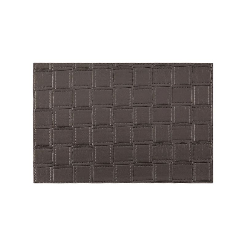 HomeRoots 18" Set of Four Espresso Basketweave Faux Leather Placemats image number 0