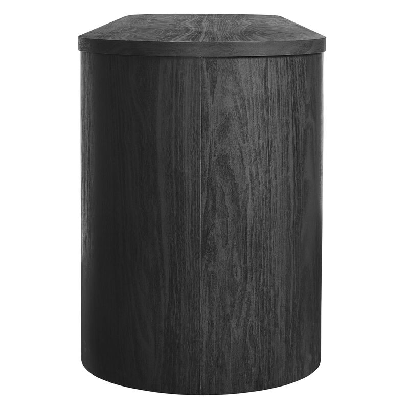 Modway Duval 71 Inch Oval TV Stand in Black &ndash; Low Profile Mid Century Modern Media Cabinet - Living Room Entertainment Center with Storage image number 5