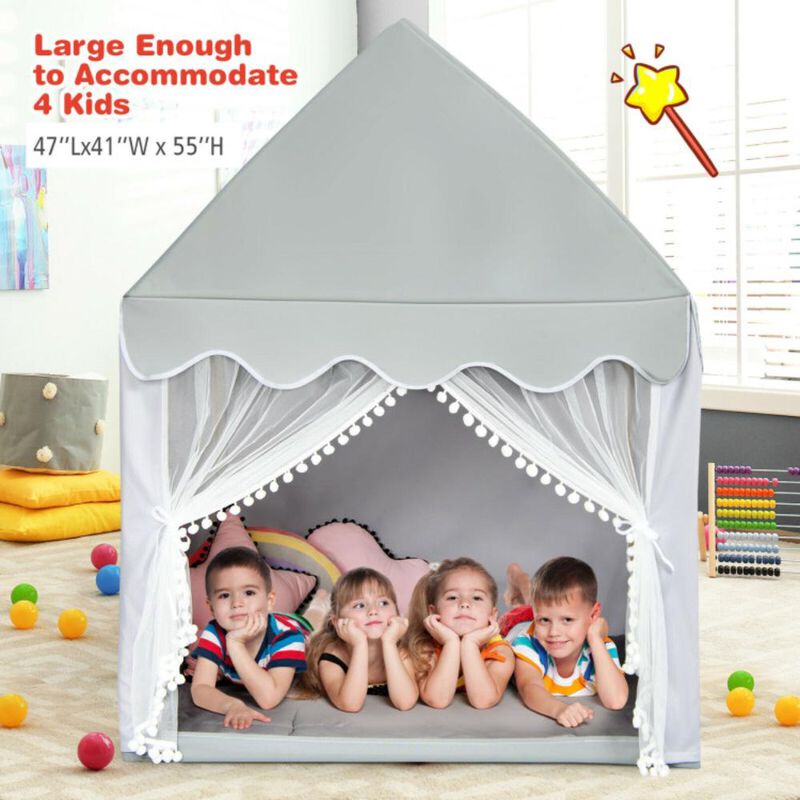 Hivvago Kids Large Play Castle Fairy Tent with Mat