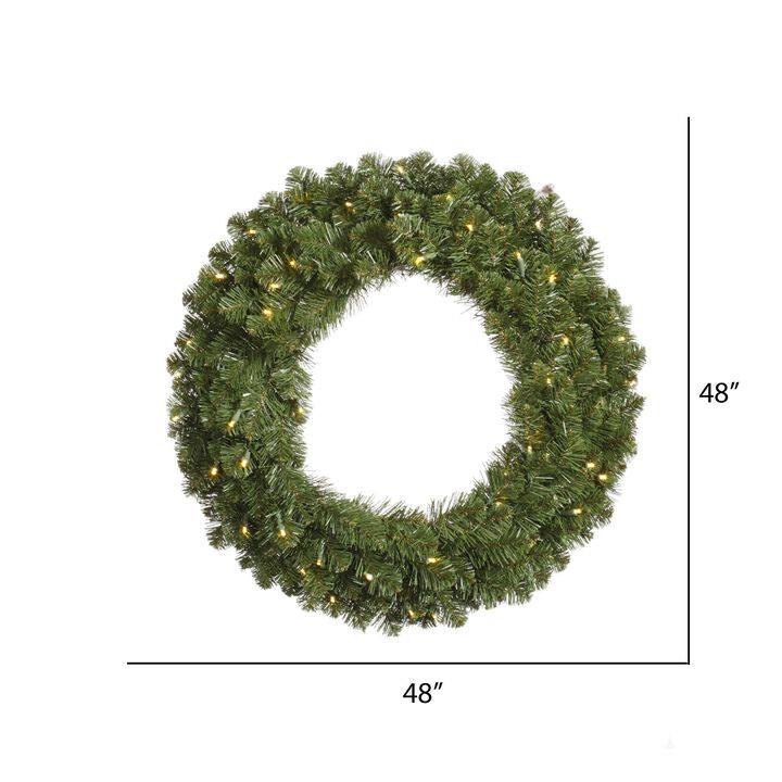 Vickerman 48" Grand Teton Double Sided Artificial Christmas Wreath, Warm White Wide Angle LED Lights - Faux Chistmas Wreath - Indoor Seasonal Home Decor