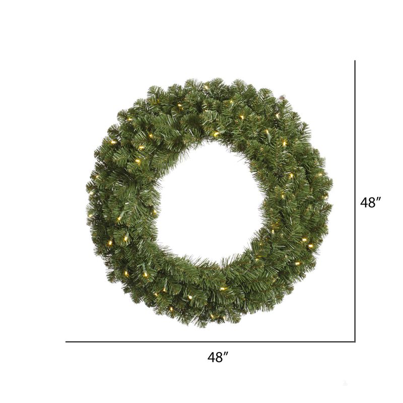 Vickerman 48" Grand Teton Double Sided Artificial Christmas Wreath, Warm White Wide Angle LED Lights - Faux Chistmas Wreath - Indoor Seasonal Home Decor image number 1