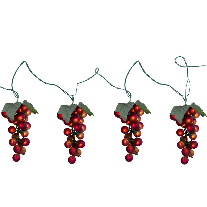 100-Count Red Winery Grape Patio Novelty Christmas Light Set  5ft Green Wire