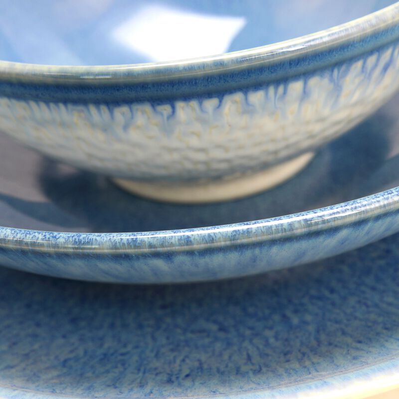 Gibson Elite 12 Piece Ombr&Atilde;&copy; Blue Double Bowl Dinnerware Set image number 2