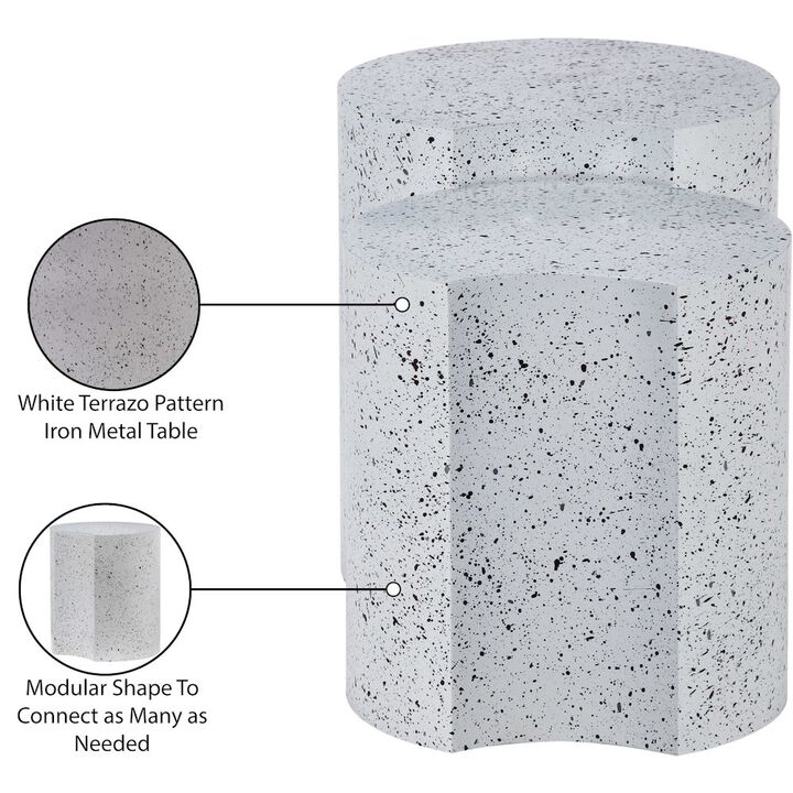 Meridian Furniture Dimple White End Table