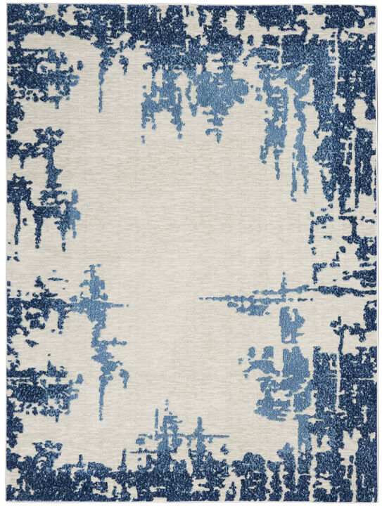 HomeRoots Abstract Distressed Non Skid Area Rug