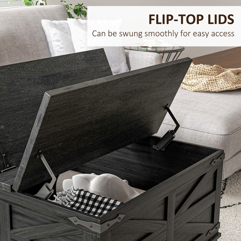 Hivvago Square Coffee Table with Hidden Compartment image number 4