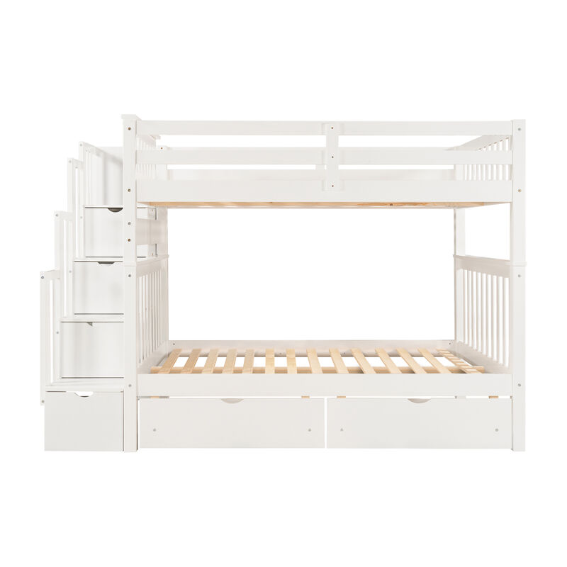 Merax Full Bunk Bed with Shelves and 6 Storage Drawers