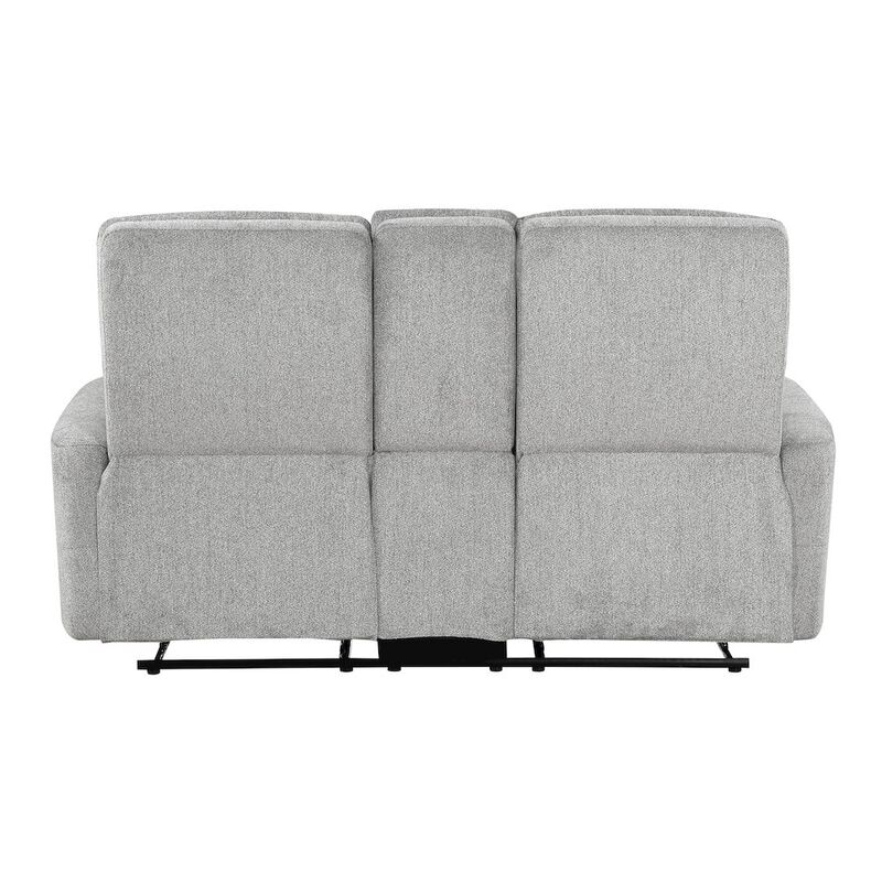 Lexicon Lyndon Chenille Double Reclining Love Seat With Center Console In Gray