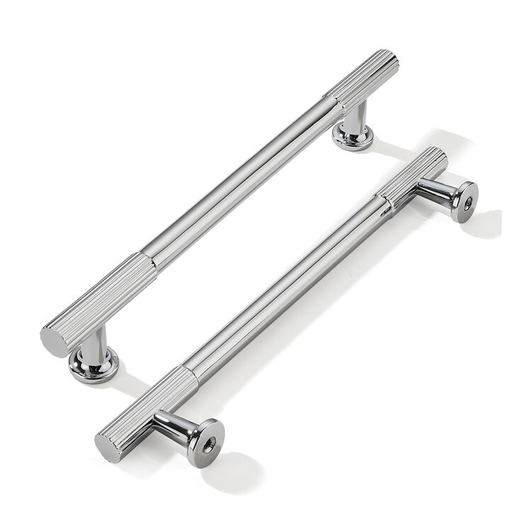 khtumeware 6 Inch Hole Center 5 Pack Polished Chrome Heavy Duty Solid Cabinet Pulls, Kitchen Drawer Handles, for Dresser cabinet