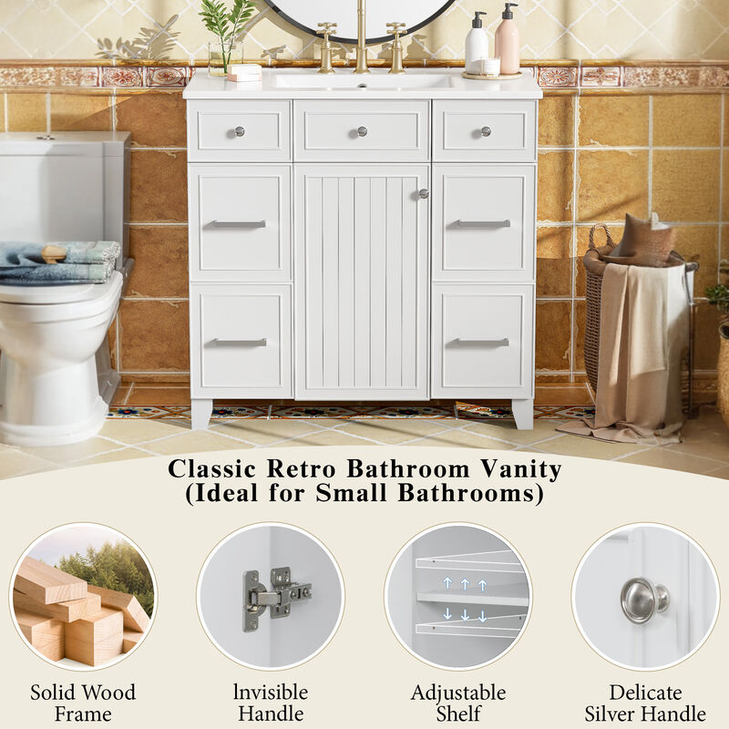 Merax Bathroom Vanity with Ceramic Sink