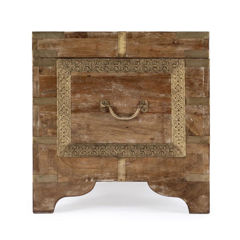 Butler Specialty Nador Hand-Painted Storage Trunk, Light Brown