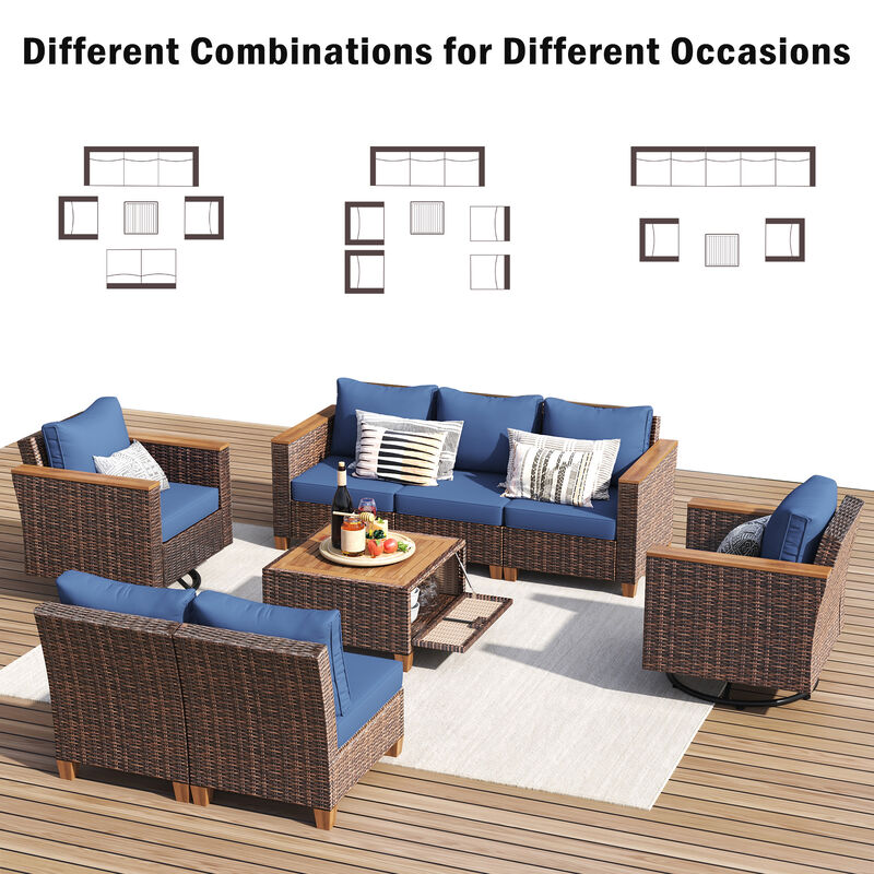 Merax Wicker Outdoor Patio Furniture Seating Set image number 3