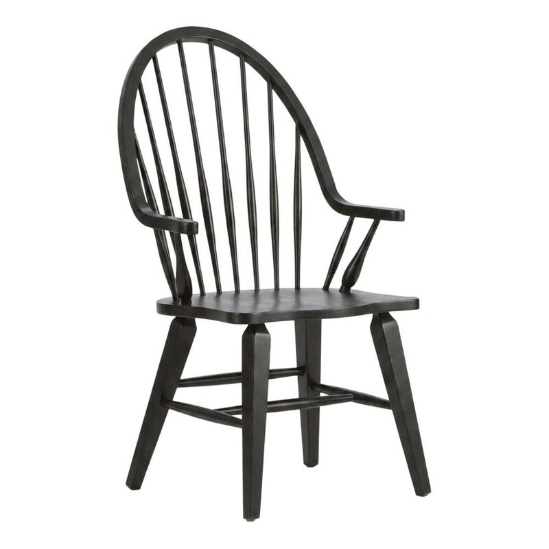 Liberty Furniture Windsor Back Armchair in Black with Elegant Tobacco Finish image number 2