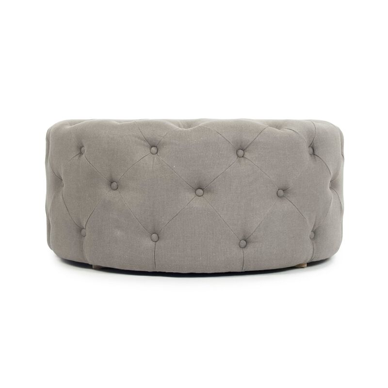 Round Tufted Ottoman image number 1