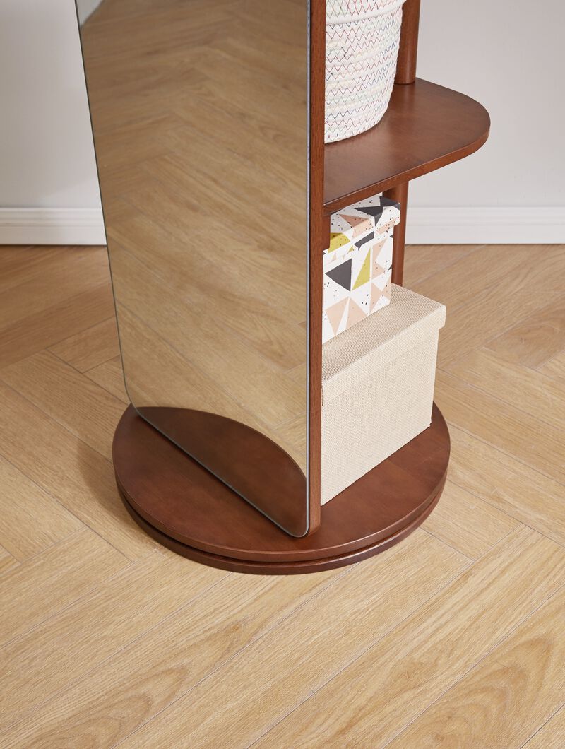 Wulirn Full Length Mirror with Coat Rack & Storage Shelves image number 4