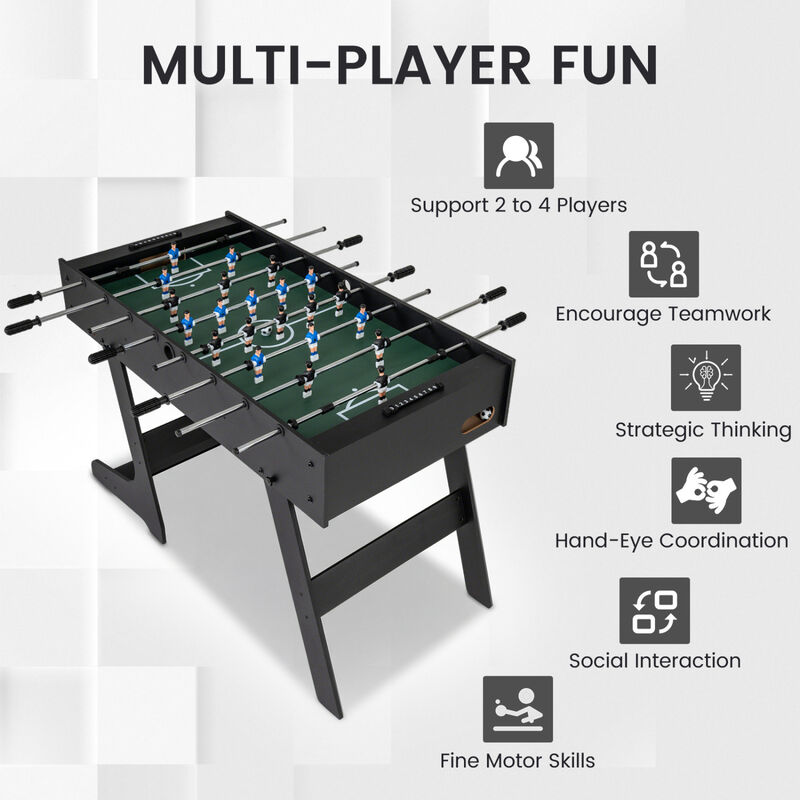 Folding Soccer Foosball Table for Family Game Room and Home Entertainment image number 4