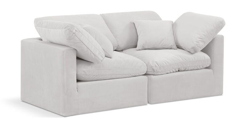 Meridian Furniture Indulge Cream Velvet Modular Sofa image number 0