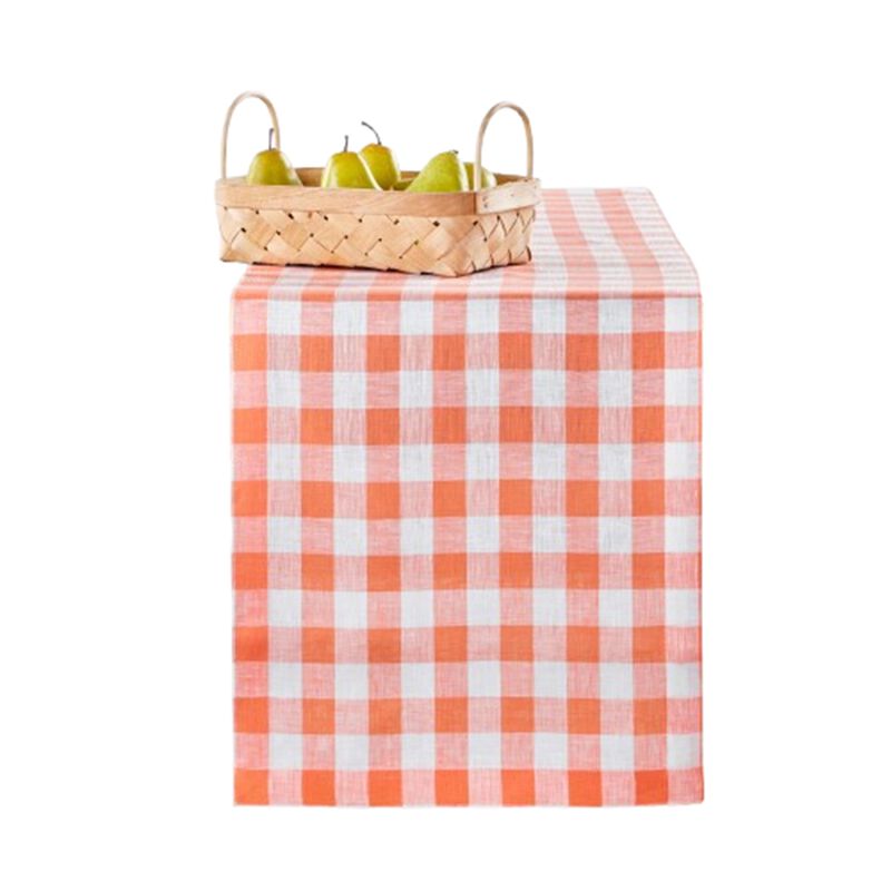 Solino Home Morgan Check 100% Linen Table Runner &ndash; Handcrafted, Machine Washable, Perfect for Holiday and Everyday Dining