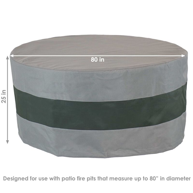 Sunnydaze 80 in 2-Tone Polyester Round Outdoor Fire Pit Cover - Gray/Green