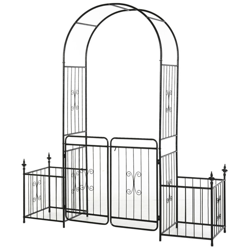 Metal Garden Arch Sturdy Arbor for Climbing Plants & Vines