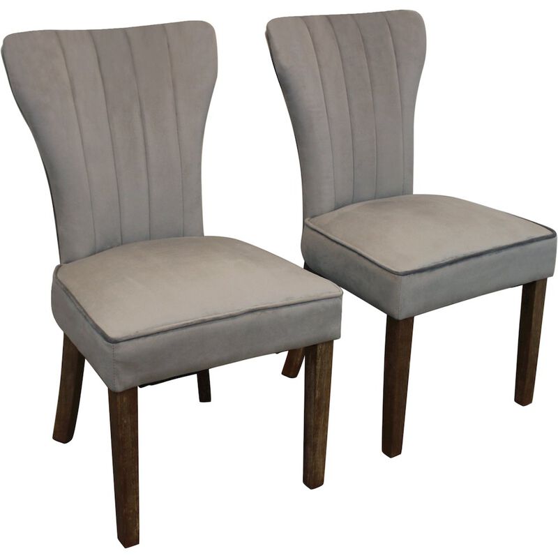 Alex Hamilton Transitional Inwood Side Chair In Mink Velvet 2-Piece Set