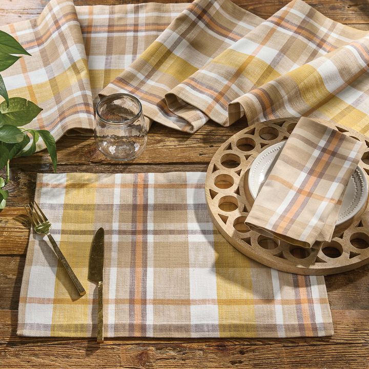 Split P Keaton Plaid Brown Placemat Set Of 4