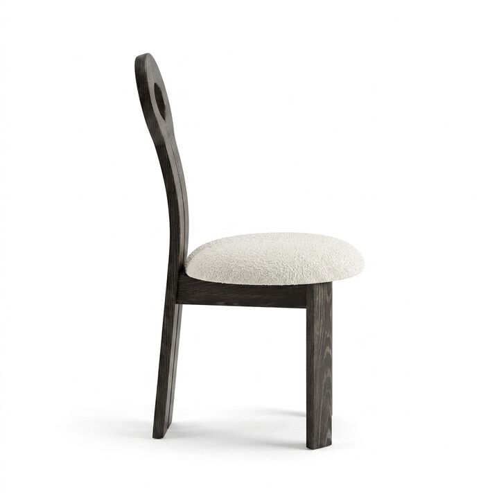 Upholstered Sculptural Modern Dining Chair (Set of 2)