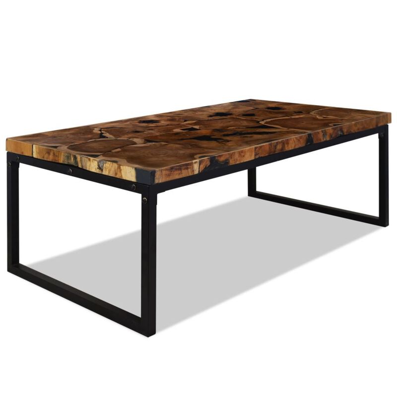 vidaXL Coffee Table Teak Resin 43.3"x23.6"x15.7"