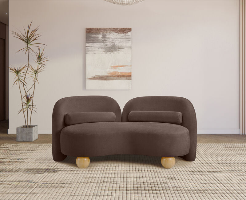 Meridian Furniture Daphne Brown Chenille Fabric Loveseat image number 2