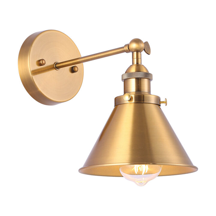 11.8" 1-Light Modern Gold Hardwire LED Wall Sconces with Adjustable Lamp Head