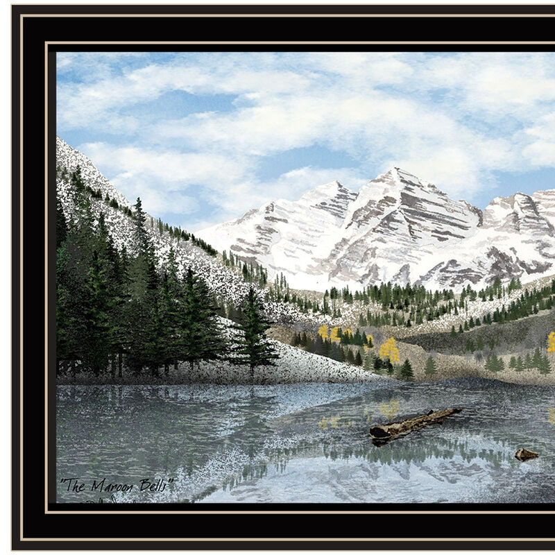 HomeRoots Snowy Mountain Landscape  Black Framed Wall Art image number 3