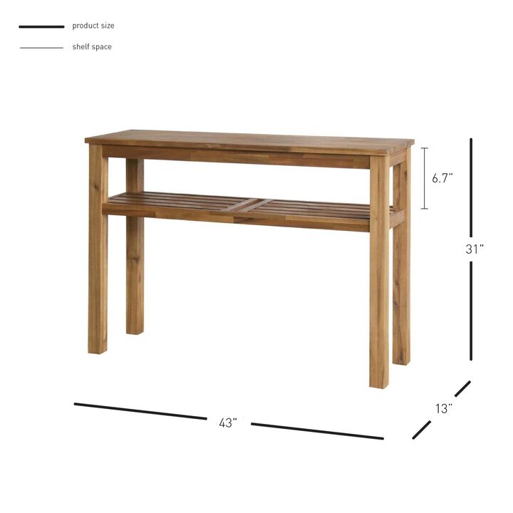 Tiburon Console with Shelf - Amber