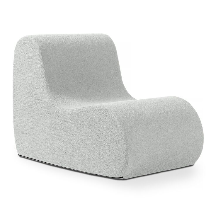 Jaxx Uptown Modern Armless Accent Chair, Boucle White