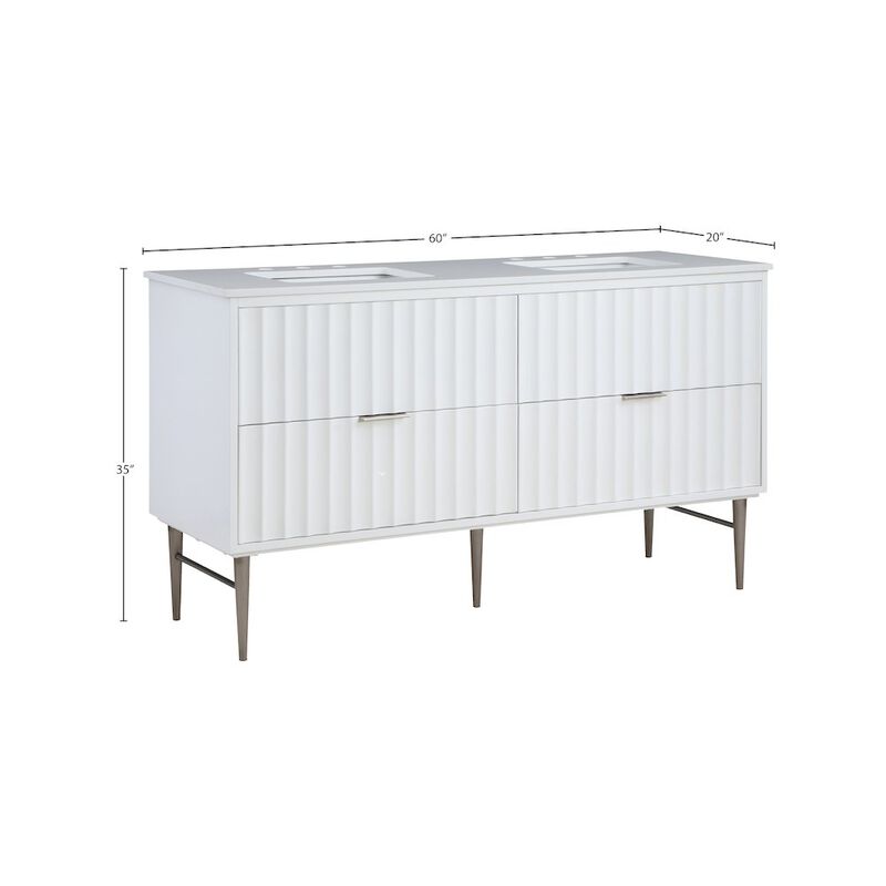 Meridian Furniture Modernist White Bathroom Vanity
