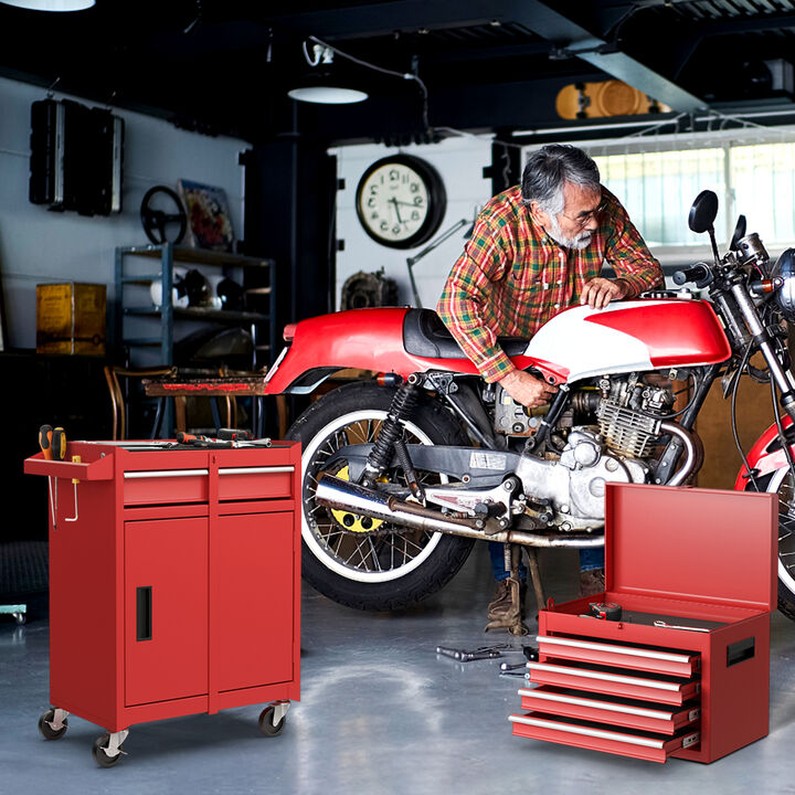 2-in-1 Tool Chest with Locking Drawers and Casters &ndash; Garage & Workshop Storage