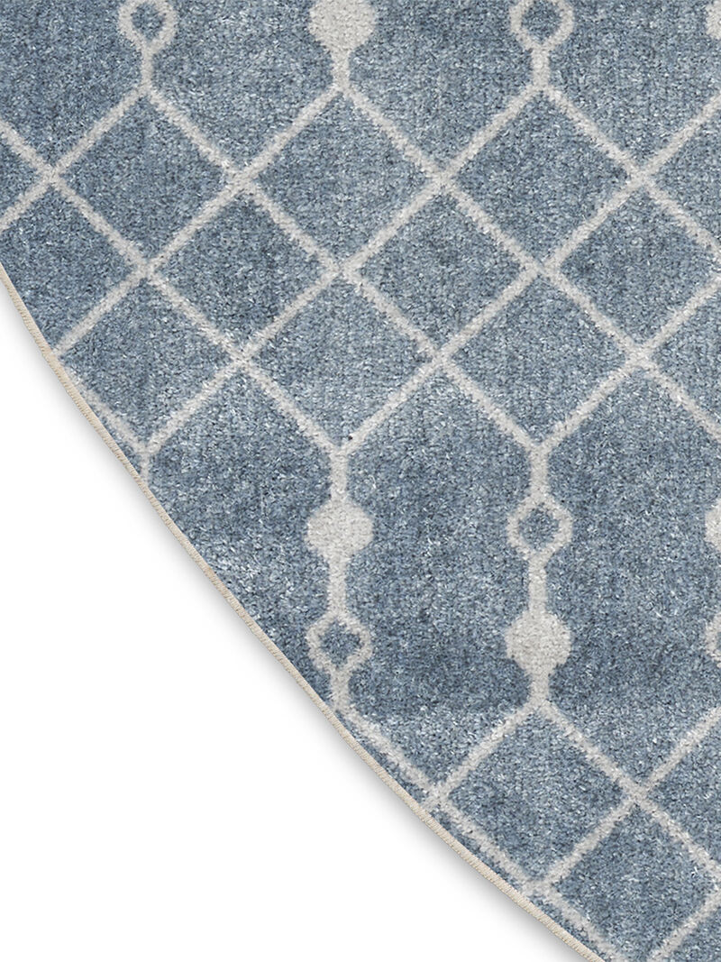 Astra Machine Washable ASW10 Blue 7'10" Round Rug