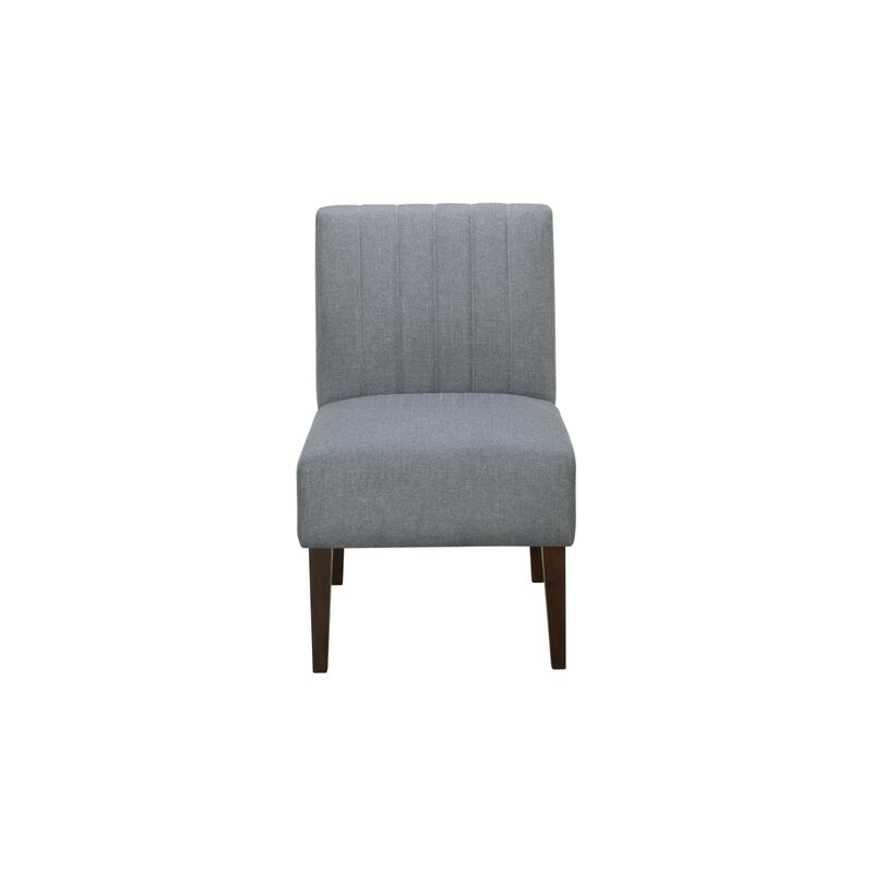 Stylish Comfortable Accent Chair 1pc Gray Fabric Upholstered Plush Seating Armless Chair