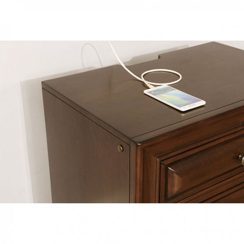 Streamdale Cherrywood 3-Drawer Nightstand w Nickel Knob