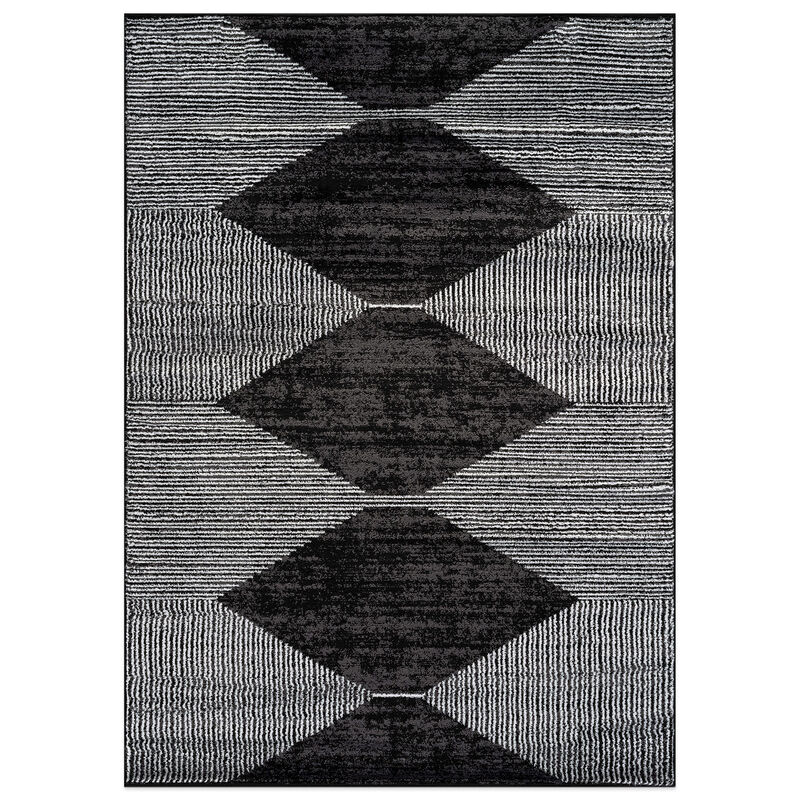 World Rug Gallery Beige Brown Geometric Stripe Indoor Area Rug image number 0