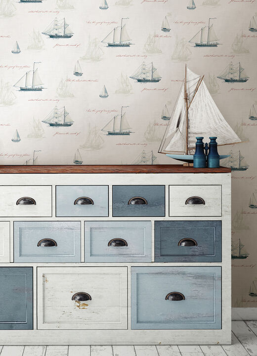 Andrew White Sailboat Wallpaper (Set of 2)